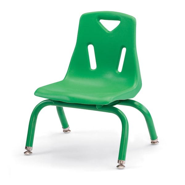 Berries Stacking Chairs with Powder-Coated Legs, 8 in. Ht, Set of 6, Green